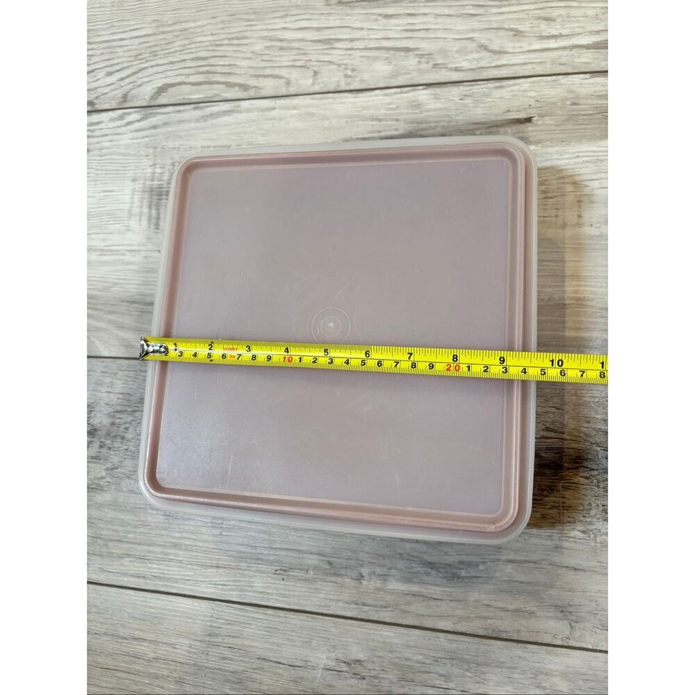 Vintage Tupperware Square Storage Container Paprika Red/Orange Dish with Lid - Picture 5 of 9
